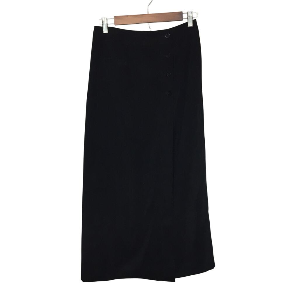 Coldwater Creek Vtg Midi Wrap Skirt 8 High Waisted Faux Suede Dark Cottagecore